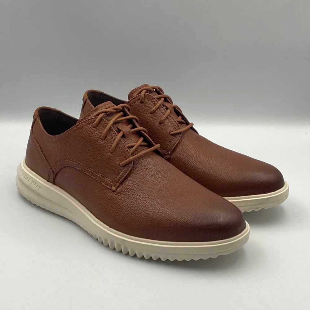 Cole Haan Grand+ Plain Toe Oxford British Tan Leather Shoes Men's 8.5 M C36935